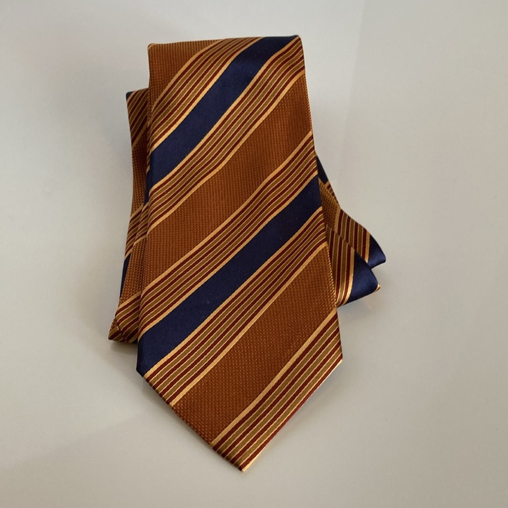 MASSIMO BIZZOCCHI Men's 100% Silk Neck Tie Striped EUC